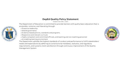 SDO Mandaluyong’s Quality Policy | DepEd Mandaluyong