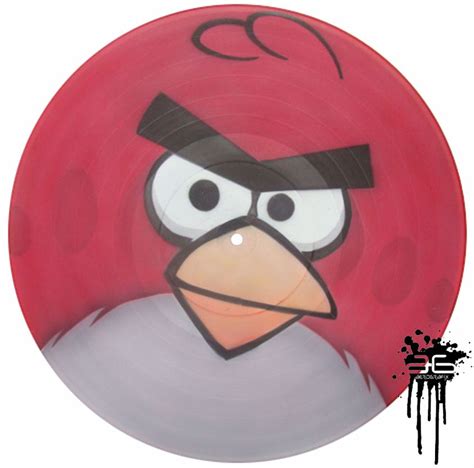 Angry Birds #1 - Art Work Spray Paint on LP Record / Vinyl... Painted with techniques of the ...