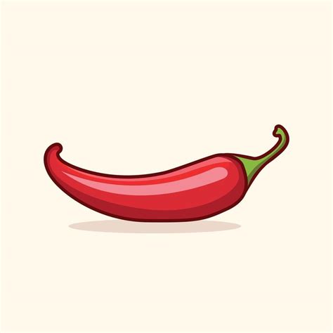 Red chili cartoon vector illustration. Flat Cartoon Style Isolated ...