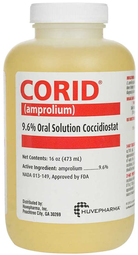 Corid 9.6% Oral Solution Coccidiostat for Calves Huvepharma - Coccidiosis | Oral Medications | Farm