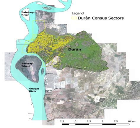 Duràn Canton, Ecuador. (a) Map of Duràn urban area; (b) Map of Ecuador ...