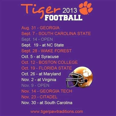 #GameDayIsComing Check out Clemson Tigers schedule for this season ...