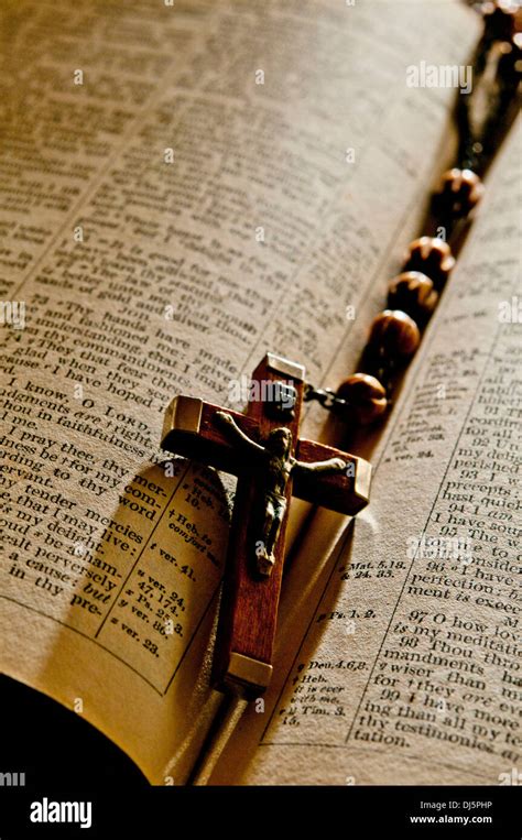 rosary and Bible Stock Photo - Alamy