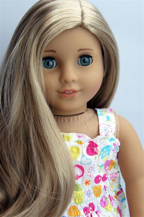 Custom American Girl Doll ~ Aquamarine Blue-Green Eyes and Blonde Hair - Marie-Grace with ...