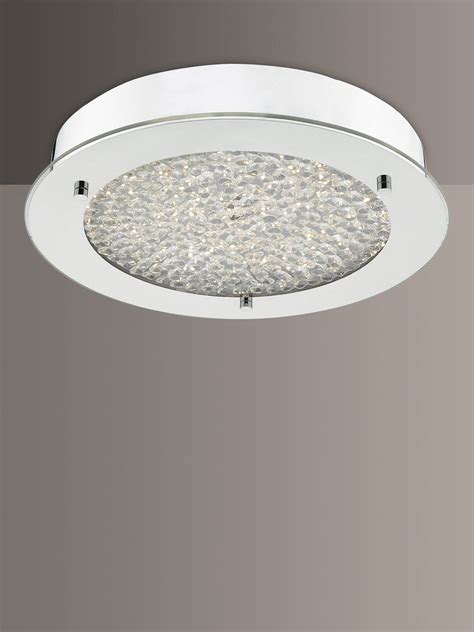 Där Peta LED Semi Flush Bathroom Ceiling Light, Small, Polished Chrome at John Lewis & Partners