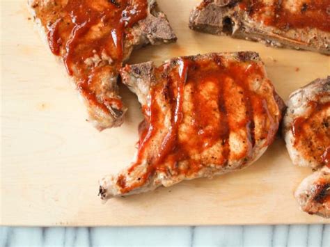 Spice-Rubbed Pork Chops with Sorghum BBQ Sauce Recipe | Bobby Flay ...