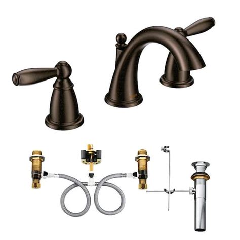 MOEN Brantford 8 in. Widespread 2-Handle High-Arc Bathroom Faucet Trim ...