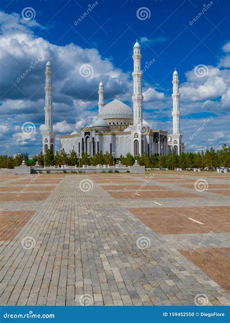 Hazrat Sultan Mosque, Nur-Sultan, Kazakhstan Stock Photo - Image of ...