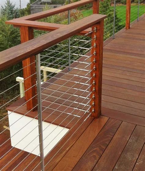 Feeney cable rail for Wood deck railing with quick-connect surface ...