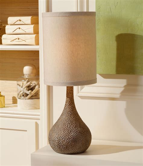 360 Lighting Rustic Table Lamp Hammered Antique Bronze Gourd Natural Linen Cylinder Shade for ...