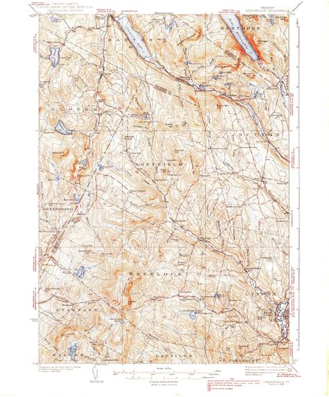 Lyndonville, Vermont 1939 () USGS Old Topo Map Reprint 15x15 VT Quad 338049 - OLD MAPS