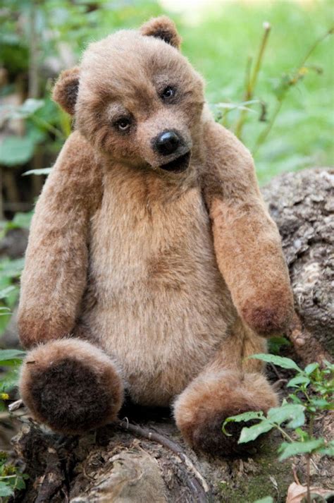 Realistic forest brown bear Plush classic teddy bear handmade stuffed animal by Elena Lemerk ...