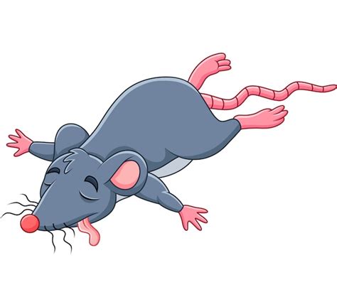 Ratón muerto de dibujos animados | Vector Premium