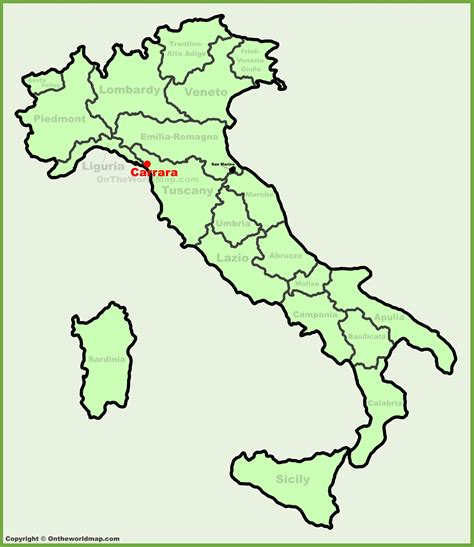 Carrara location on the Italy map - Ontheworldmap.com