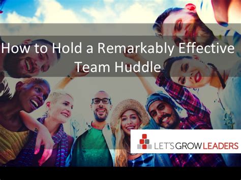 Team Huddle Ideas For Work