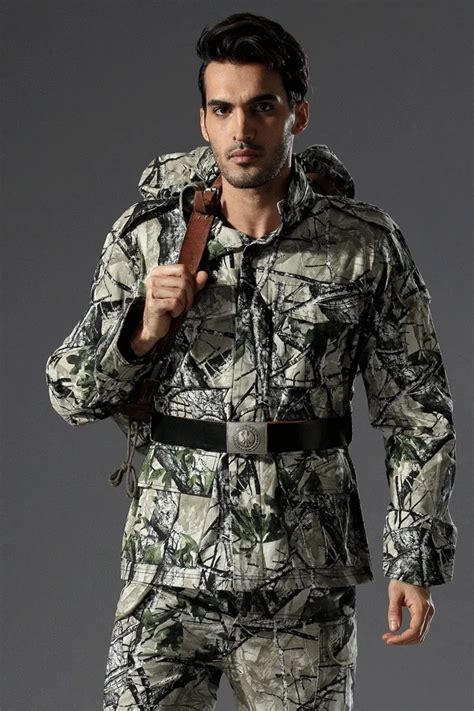 Meadow Terrain Camo Hunting Jacket Bionic Tactical Camouflage Hunting Jackets Outdoor Hunting ...