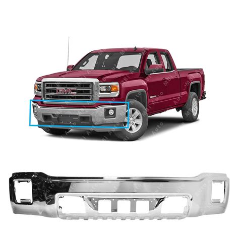 Auto Parts & Accessories NEW Chrome Steel Front Bumper Face Bar for 2014-2015 GMC Sierra 1500 14 ...