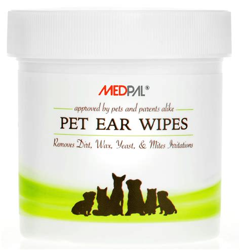 MedPal Professional Pet Ear Cleansing Wipes for Dogs and Cats - Dog Ear Wipes Used to Stop ...