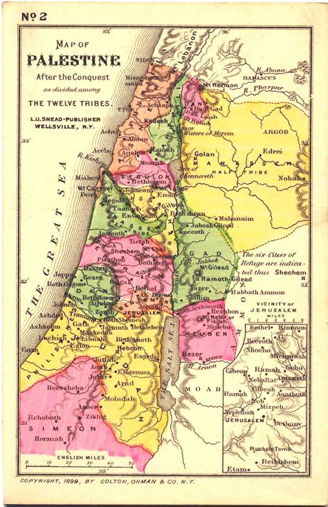 Map of ancient Israel (Canaan) after the conquest by the 12 tribes ...