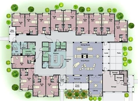 Image result for green house nursing facility | Home design floor plans, House floor plans ...