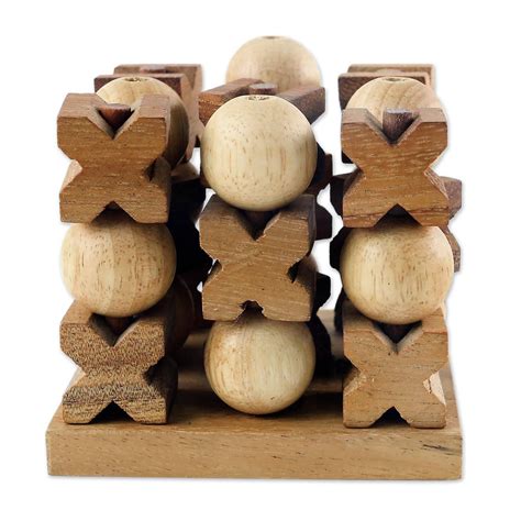 Hand Made Wood Game Tic-Tac-Toe from Thailand - 3D Tic-Tac-Toe | NOVICA