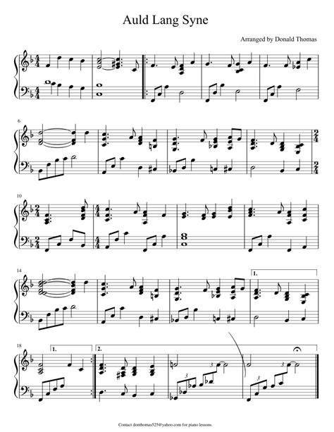 Auld Lang Syne Sheet music for Piano (Solo) | Musescore.com