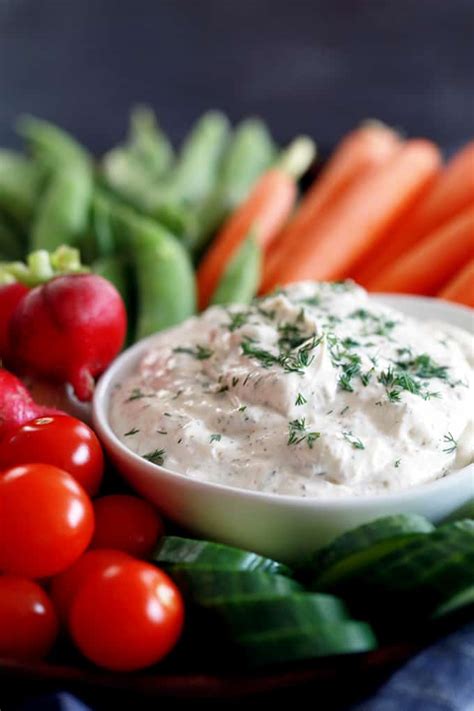 Yogurt Dill Vegetable Dip - Melanie Makes