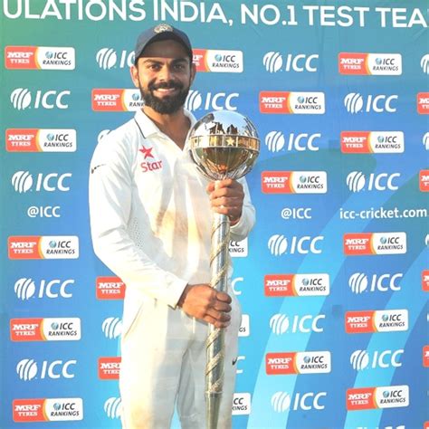 Virat Kohli clicked with ICC trophy after winning the match