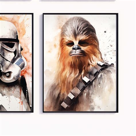 Star Wars Prints Set of 6 A4 Star Wars Wall Art Digital Download Star ...