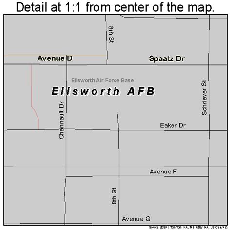 Ellsworth AFB South Dakota Street Map 4618980 | Street map, Ellsworth afb, South dakota