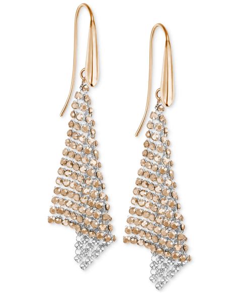 Lyst - Swarovski Rose Gold-tone Crystal Mesh Drop Earrings in Pink