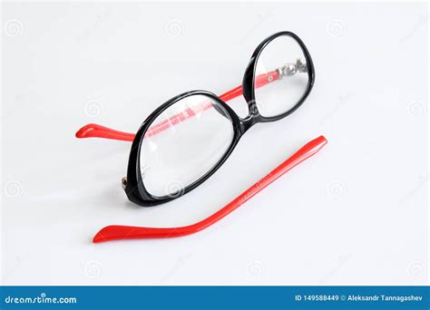 Broken Glasses On White Background. The Concept Of Optics Repair ...