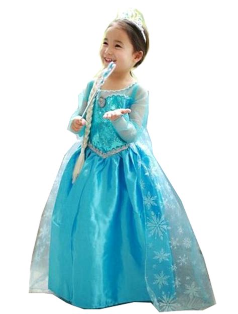 Princess Inspired Elsa Girls Costume Dress - Blue Princess Costume