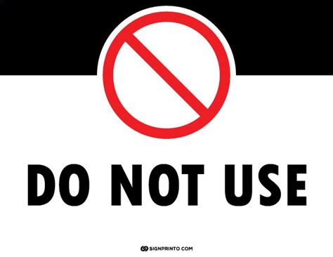 Do Not Use Sign [FREE Printable PDF]