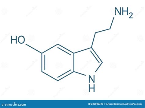 Serotonin Chemical Formula. Serotonin Structural Chemical Formula Isolated On Transparent ...