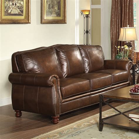 Walborn Leather Sofa | Wayfair