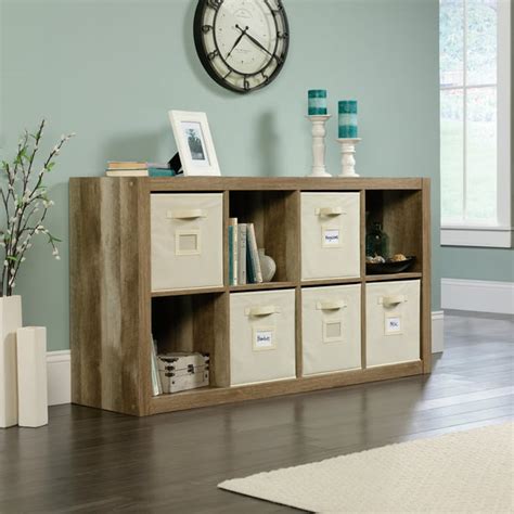 Sauder Stow-away Cube Storage 8-Cube Organizer, Lintel Oak Finish ...