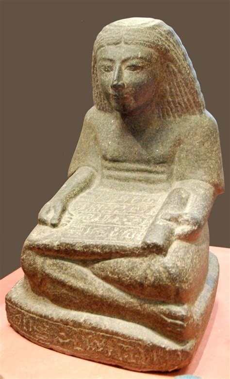 Intricate Ancient Egyptian Statue of a Seated Scribe