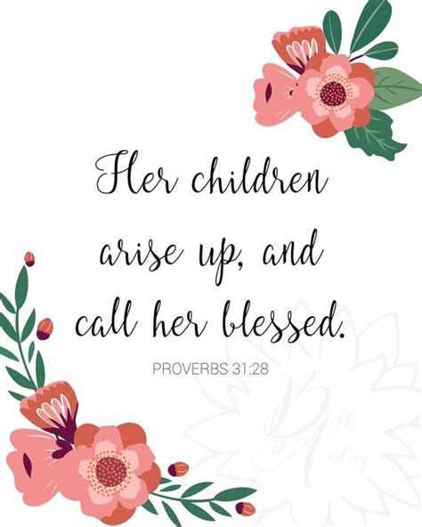 Proverbs 31:28 Scripture Wall Art / Printable / KJV / Mother's Day ...