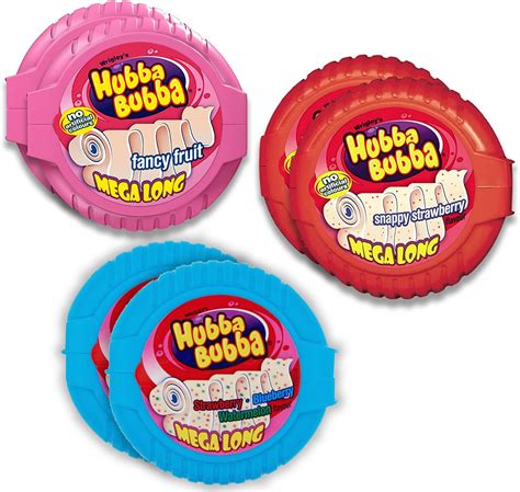 Buy Hubba Bubba Mega Long Bubble Gum Variety Pack! 2 x Original Bubblegum 56g, 2 x Strawberry ...