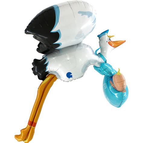 Balloon Maxiloons Baby Boy Stork blue