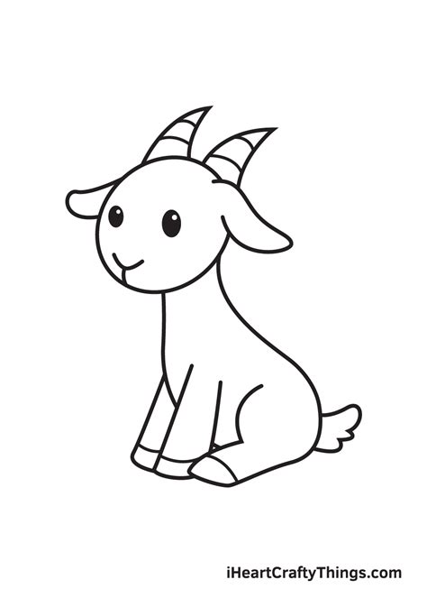 Goat Drawing — How To Draw A Goat Step By Step