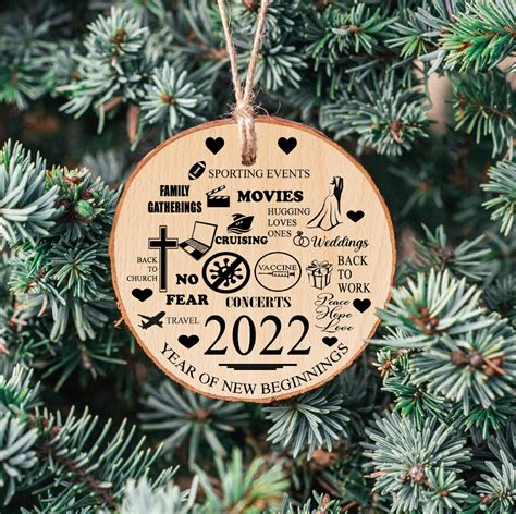 2021 Wood Christmas Ornament 2022 Ornament of Hope and New | Etsy