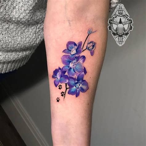 27+ Amazing July larkspur flower tattoos ideas in 2021