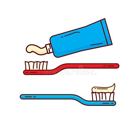 Toothpaste and Toothbrush Vector Illustration Isolated on White Background Stock Illustration ...