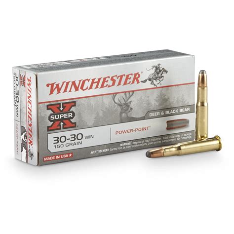 Winchester Super-X, .30-30 Winchester, PP, 150 Grain, 20 rounds - 12098, .30-30 Winchester Ammo ...