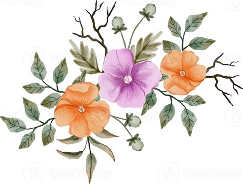 elegant watercolor flower arrangement 13391229 PNG
