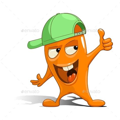 Cartoon Orange Alien Character by AlexanderPokusay | GraphicRiver