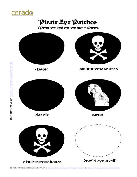 Pirate Eye Patch Printable Template - Printable Templates