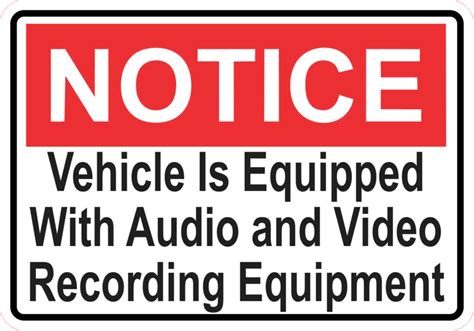 5in x 3.5in Notice Audio and Video Recording Magnet Business Sign Magnets | StickerTalk®